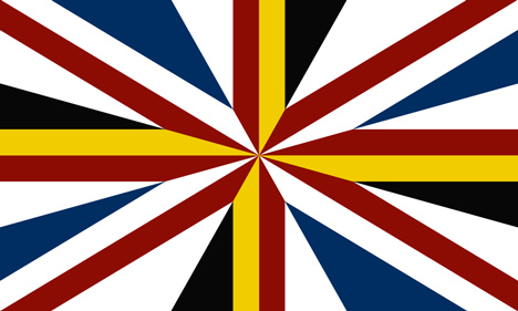 Alternative designs proposed for the union jack flag without Scotland