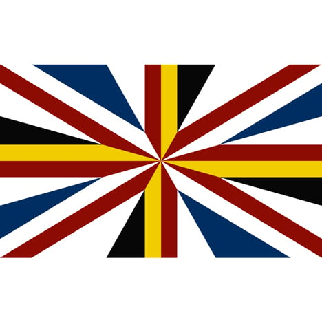 Alternative designs proposed for the union jack flag without Scotland