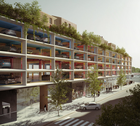 Car park with apartments on its roof by Brisac Gonzalez