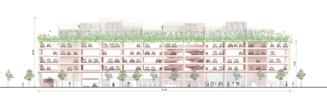 Car park with apartments on its roof by Brisac Gonzalez