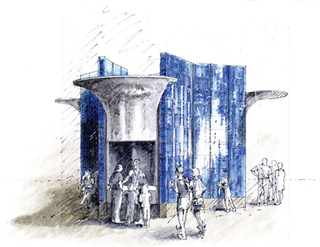 Kiosk sketch by Eric Parry Architects