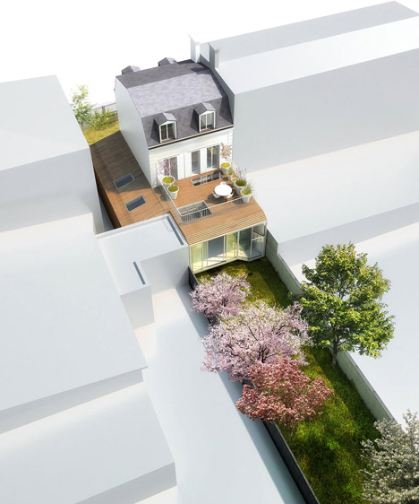 Maison a Vincennes by Atelier Zundel Cristea features glass-walled extension