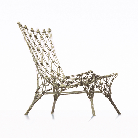 The Knotted Chair was a lightweight design, also hardened with resin, that marked Wanders' international breakthrough in 1996