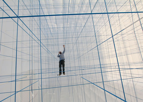 Numen For Use creates 3D grid of ropes inside inflatable installation