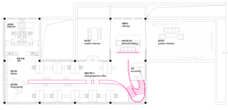 First floor plan of Office renovation by Daipu Architects