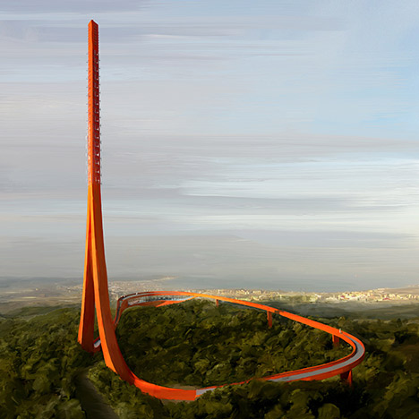 Ribbon-like design wins competition for a broadcast tower and visitor centre in Turkey