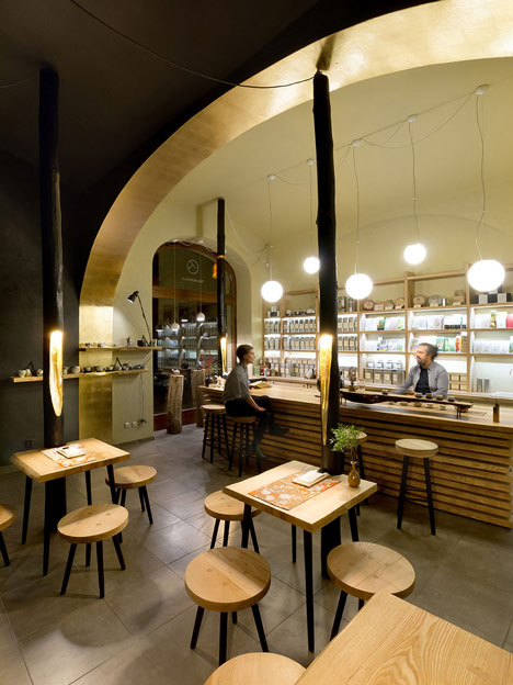 Tea shop in Prague by A1 Architects