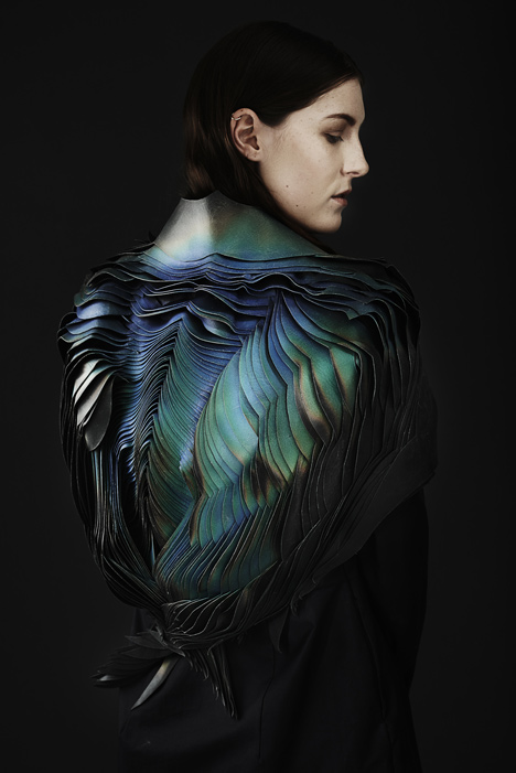 Colour-changing ink transforms flame-engulfed headdress by Lauren Bowker