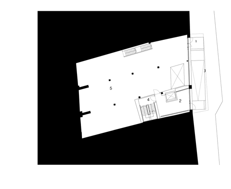 Ground floor plan of Curtain Road extension by Duggan Morris Architects
