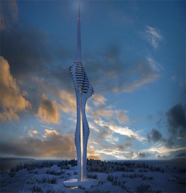 TV Tower proposal for Istanbul by Daniel Widrig