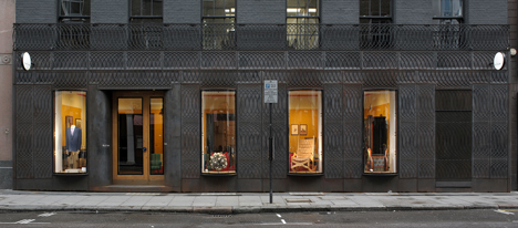 Facade for Paul Smith, Albemarle Street, Mayfair, London, designed by 6a Architects. Photograph by 6a Architects