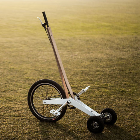 Halfbike pedal-powered scooter resembles a low-tech Segway