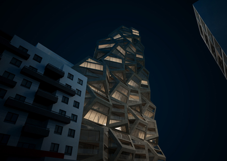 Tammo Prinz's modular skyscraper concept celebrates five-sided surfaces