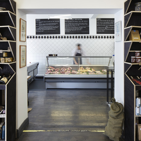 Quality Chop Shop butcher by Fraher Architects references food crates and packaging