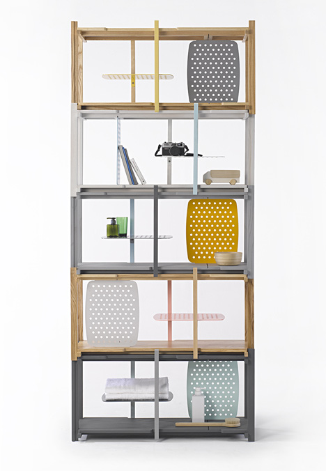 Stackle modular shelving system designed by THINKK Studio