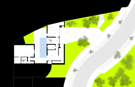 Ground floor plan of 07CBE house by Spaceworkers