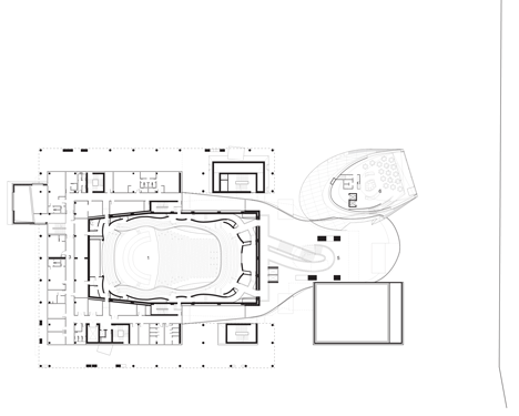First floor plan of Coop Himmelblaus House of Music invites orchestras to Aalborg