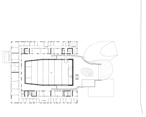 Fourth floor plan of Coop Himmelblaus House of Music invites orchestras to Aalborg
