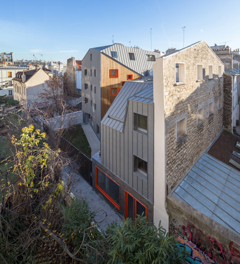 Social housing by Vous Êtes Ici Architectes slots between buildings in Paris