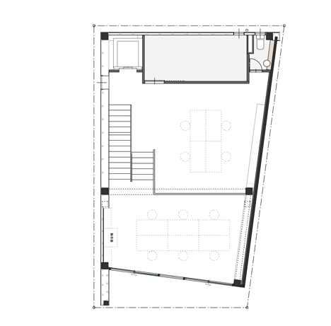 First floor plan of Set design studio and office in Japan by Mattch