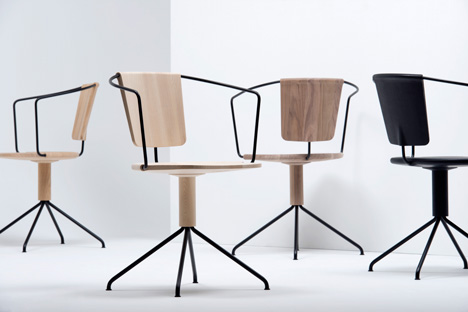 Uncino carved wood chairs by Ronan and Erwan Bouroullec for Mattiazzi Milan 2014