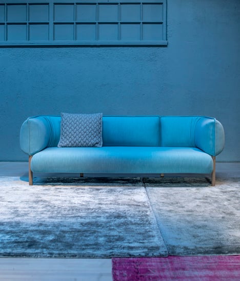 Patricia Urquiola upholsters modular sofa for Moroso in jersey fabric