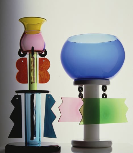 Glass pieces by Ettore Sottsass