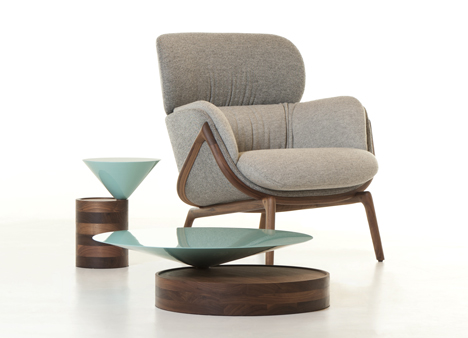 Elysia Lounge Chair and Laurel Tables by Luca Nichetto