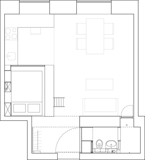 Floor plan of Stockholm apartment by Karin Matz