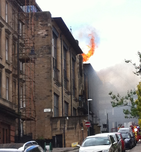Glasgow School of Art on fire