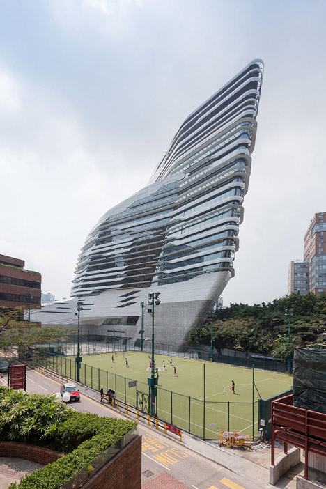 Jockey Club Innovation Tower at HKPU by  Zaha Hadid