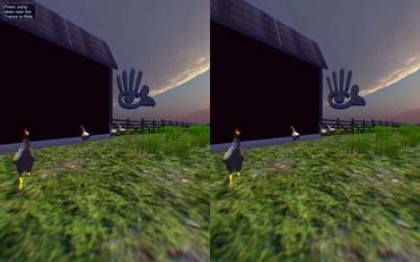 The virtual reality environment designed for chickens