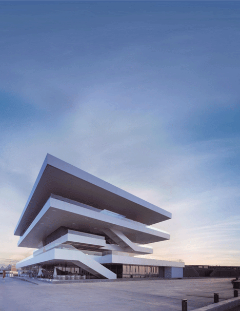 Architecture Animee by Axel de Stampa - Americas Cup Building by David Chipperfield