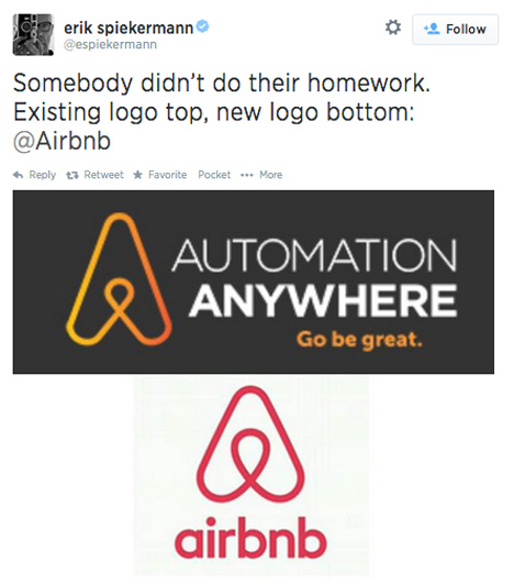 Airbnb logo reactions