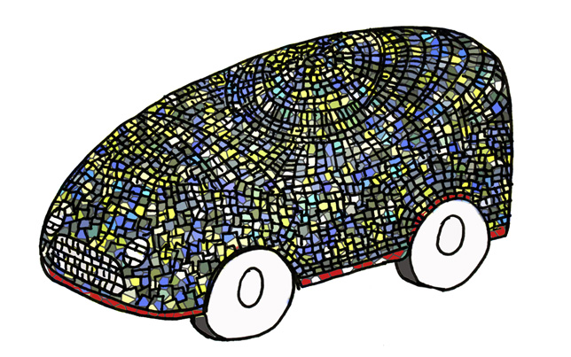 Stained-glass car by Dominic Wilcox