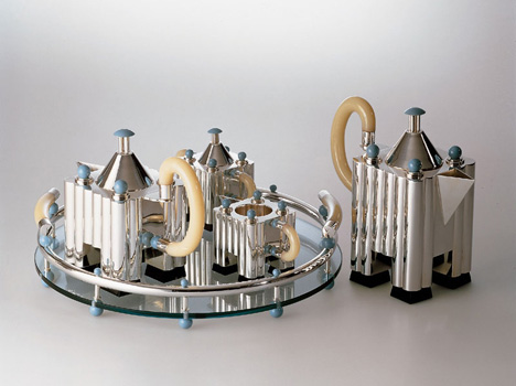 Limited edition silver tea and coffee set by Michael Graves for Alessi