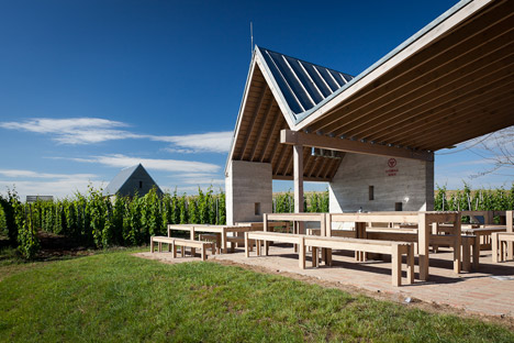Earthy cabins hide amongst the vineyards<br /> at the Almagyar Wine Terrace in Hungary by by Péter Gereben and Balázs Marián