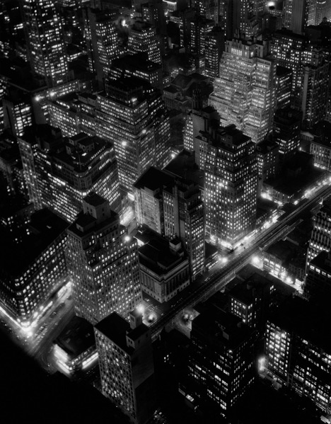 Berenice Abbott Night view New York City 1932 Barbican Constructing Worlds