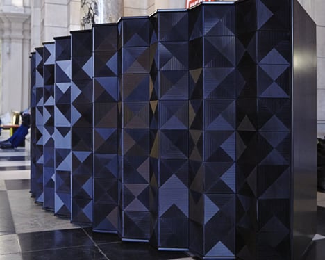 This image and top: Louvres' Desk by Giles Miller Studio in Deep Nocturne for the hub of the London Design Festival at V&A Museum