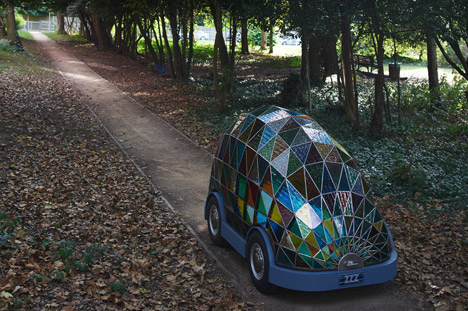 Stained-glass driverless car by Dominic Wilcox