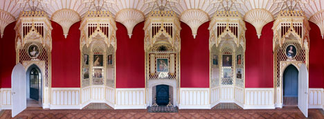 Interiors: Long Gallery Straberry Hill House by Horace Walpole, restored by Peter Inskip & Stephen Gee - photographed by Kilian O'Sullivan