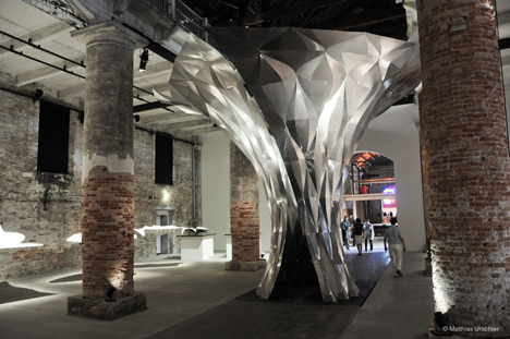 Arum by Zaha Hadid, material and fabrication Technology by Gregory Epps, RoboFold
