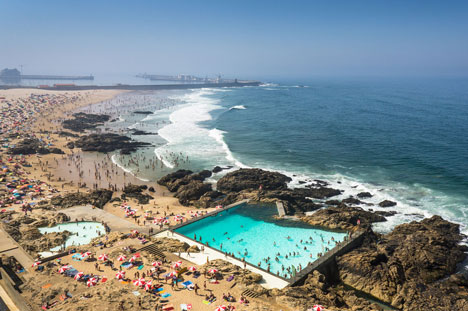 Leça Swimming Pools by Alvaro Siza. Photograph Joao Morgado