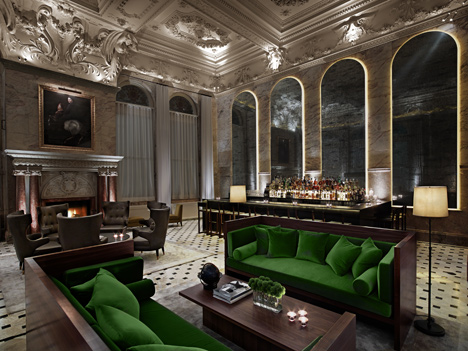 Interior of London Edition Hotel, UK, by Yabu Pushelberg