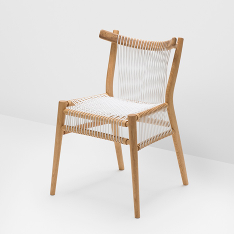 Loom Chair with white woven cords