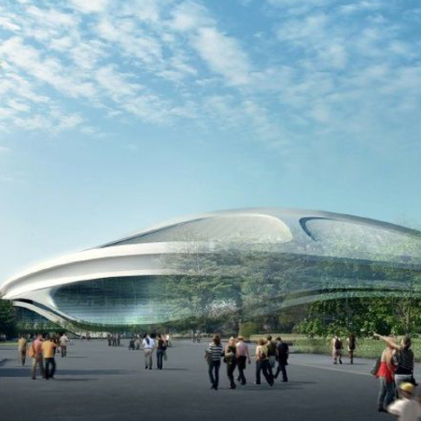 Zaha Hadid Architects revised the design of the stadium in 2014 following a budget cut