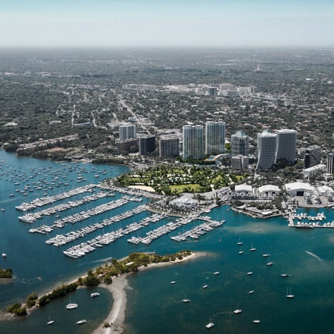 Aerial render of Miami showing developments by Hayes Davidson