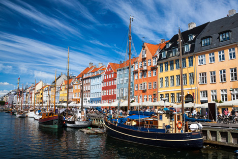 This image: Nyhavn in Copenhagen, Denmark, image courtesy of Shutterstock – top image: the new MINI Hatch