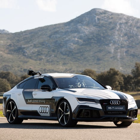 Audi's super-fast driverless car is fitted with a mini film studio