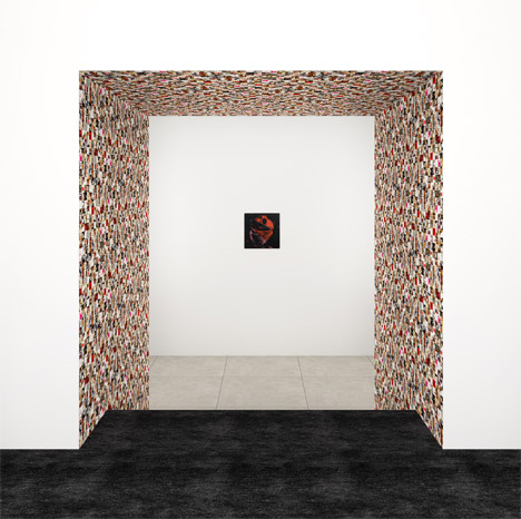 Guy Limone, Red, Black And Grey-White Tapestry, 2014. Andy Warhol, Human Heart, Circa 1979. Rendering courtesy of Peter Marino Architect, PLLC